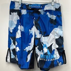 Anthem Athletics Resilience MMA Fight Shorts Blue Camo Size 32